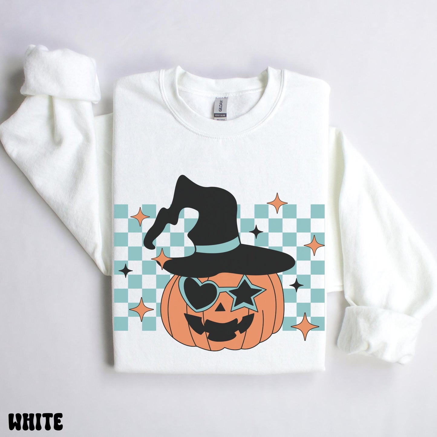 RETRO CHECKERED PUMPKIN SWEATSHIRT