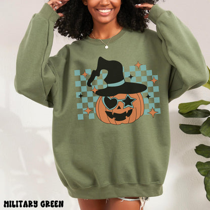 RETRO CHECKERED PUMPKIN SWEATSHIRT