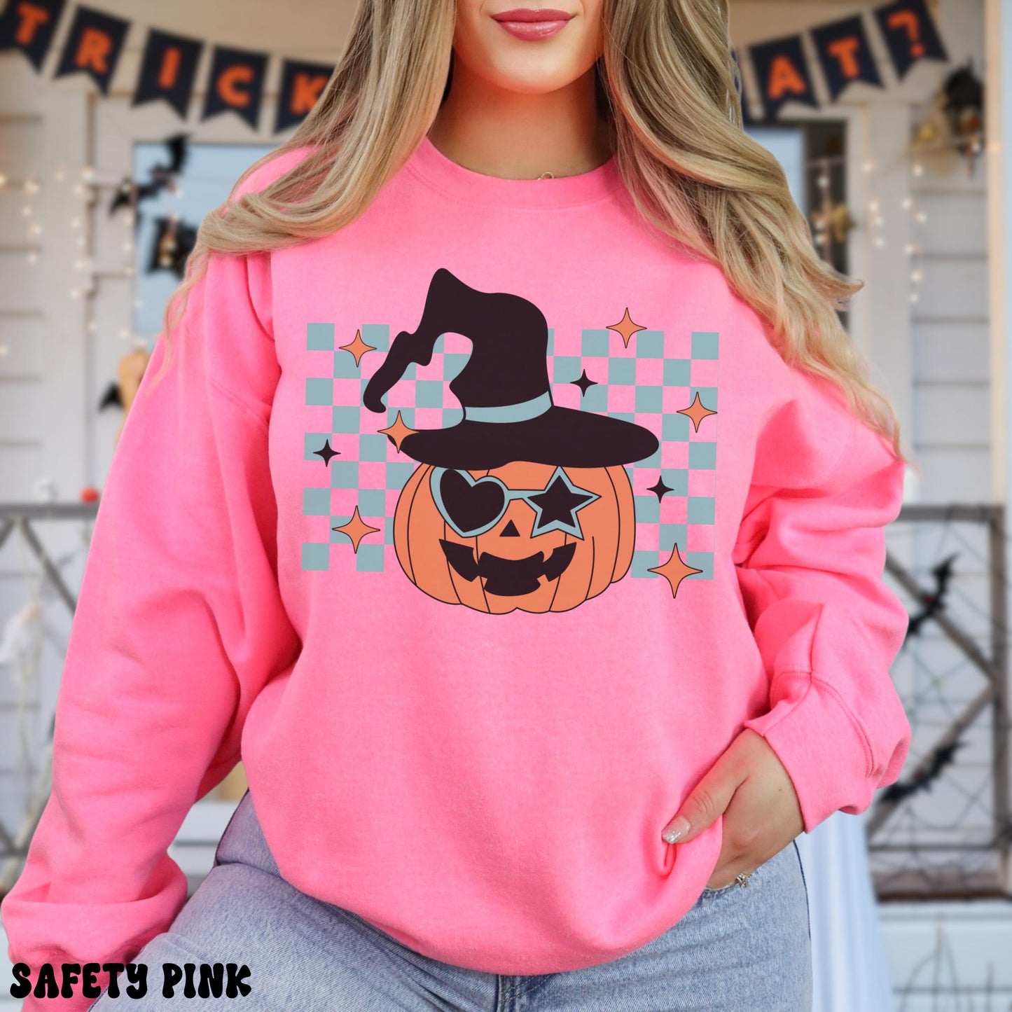 RETRO CHECKERED PUMPKIN SWEATSHIRT