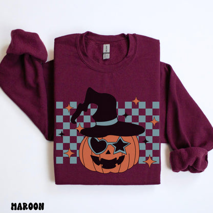 RETRO CHECKERED PUMPKIN SWEATSHIRT