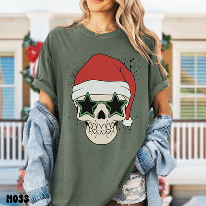 SANTA SKELETON SHIRT *GREEN SUNGLASSES*