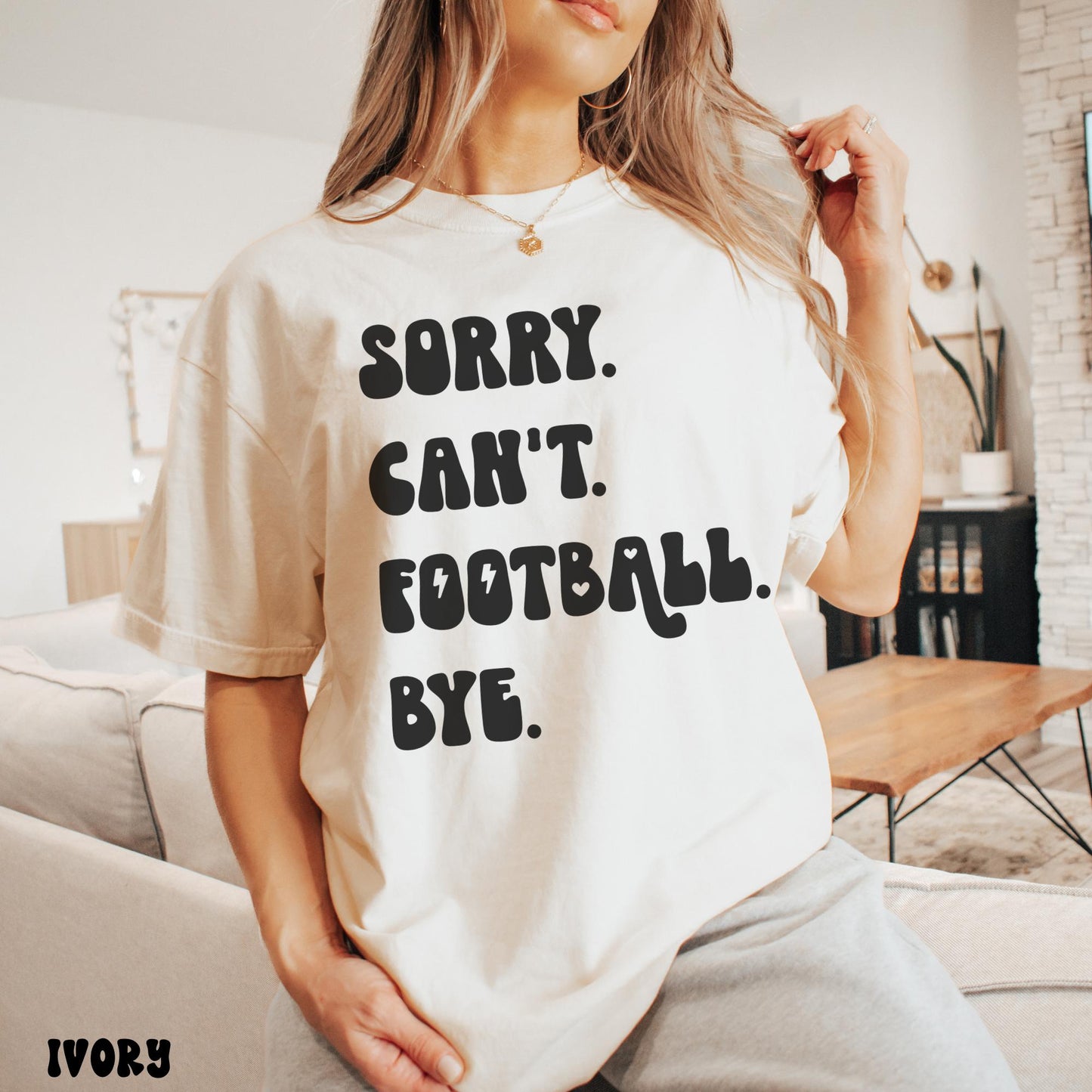 SORRY CAN'T FOOTBALL SHIRT *BLACK DESIGN*