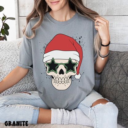 SANTA SKELETON SHIRT *GREEN SUNGLASSES*