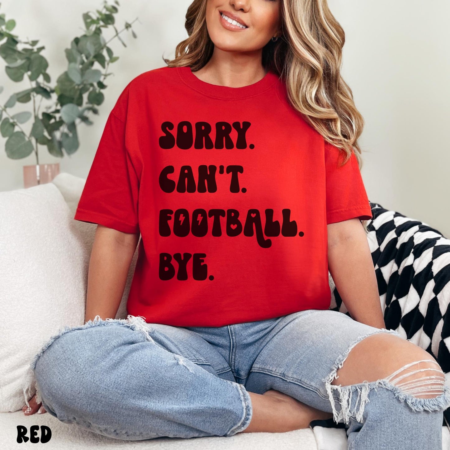 SORRY CAN'T FOOTBALL SHIRT *BLACK DESIGN*