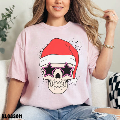 SANTA SKELETON SHIRT *PINK SUNGLASSES*