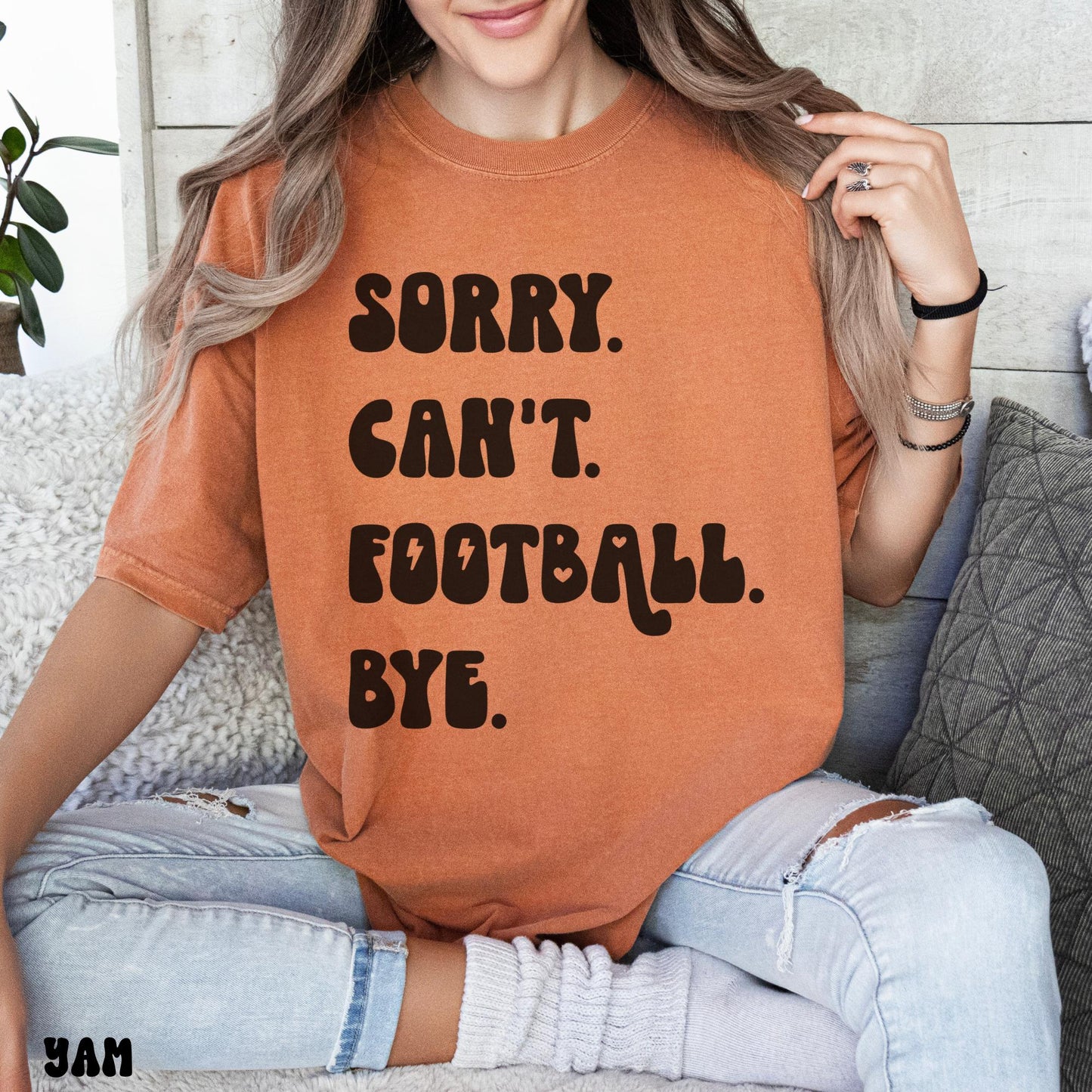 SORRY CAN'T FOOTBALL SHIRT *BLACK DESIGN*