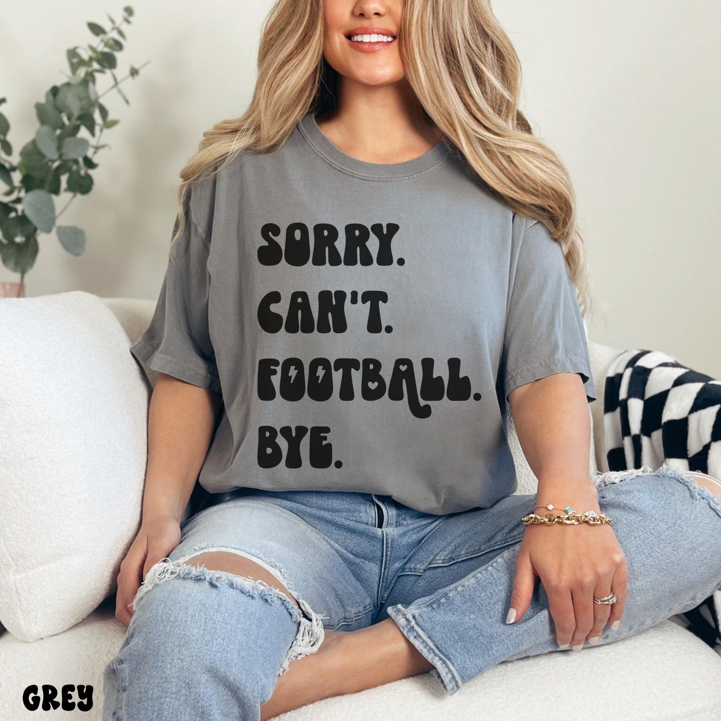 SORRY CAN'T FOOTBALL SHIRT *BLACK DESIGN*